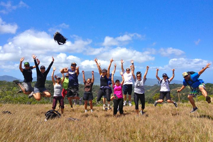 a group of people in a field