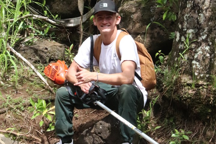 a man standing on a rock